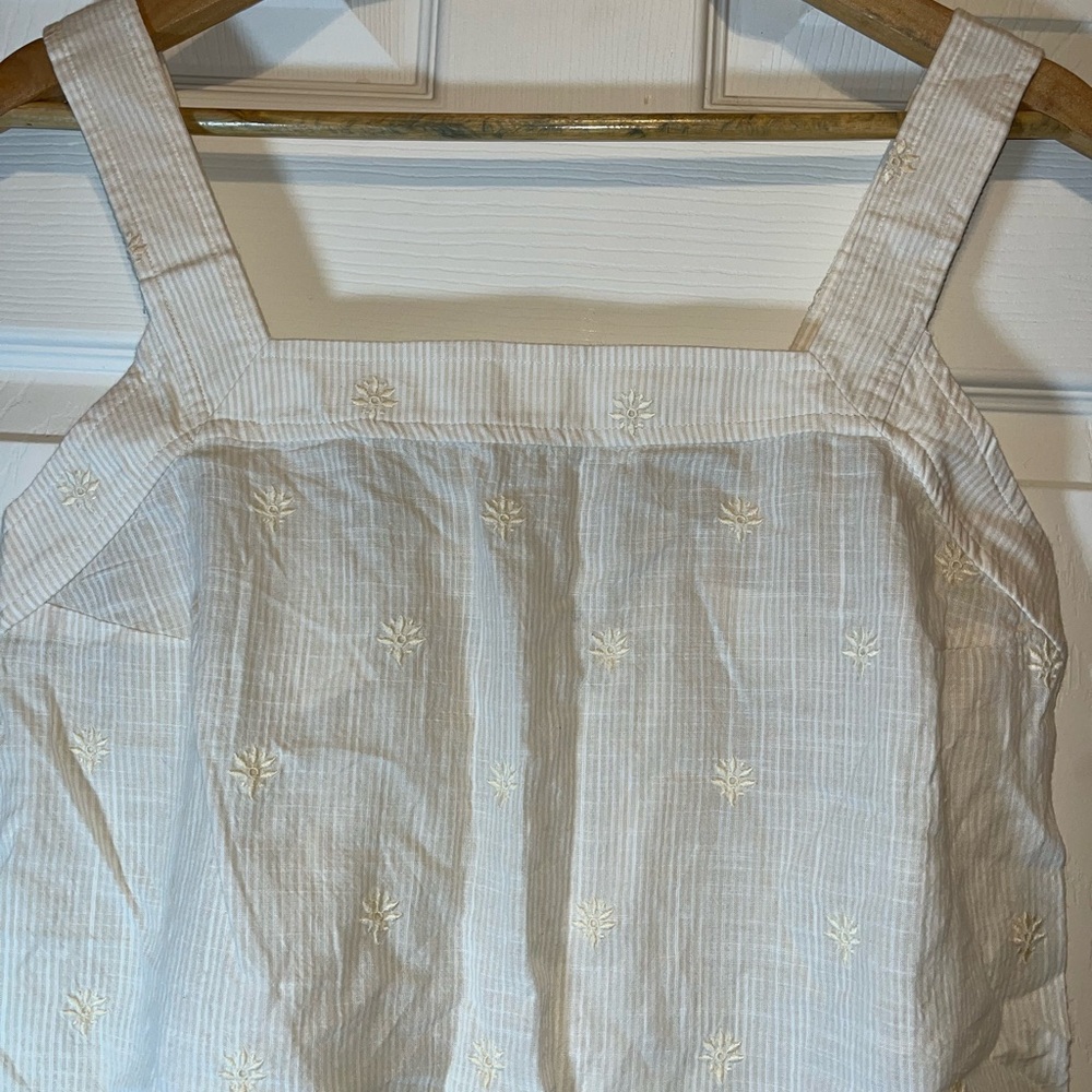 Carve Designs Cream Embroidered Tank Top - Picture 3 of 5